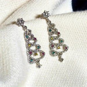 Sparkle All Season Festive Holiday Earrings with Creative Zircon Snow & Christma